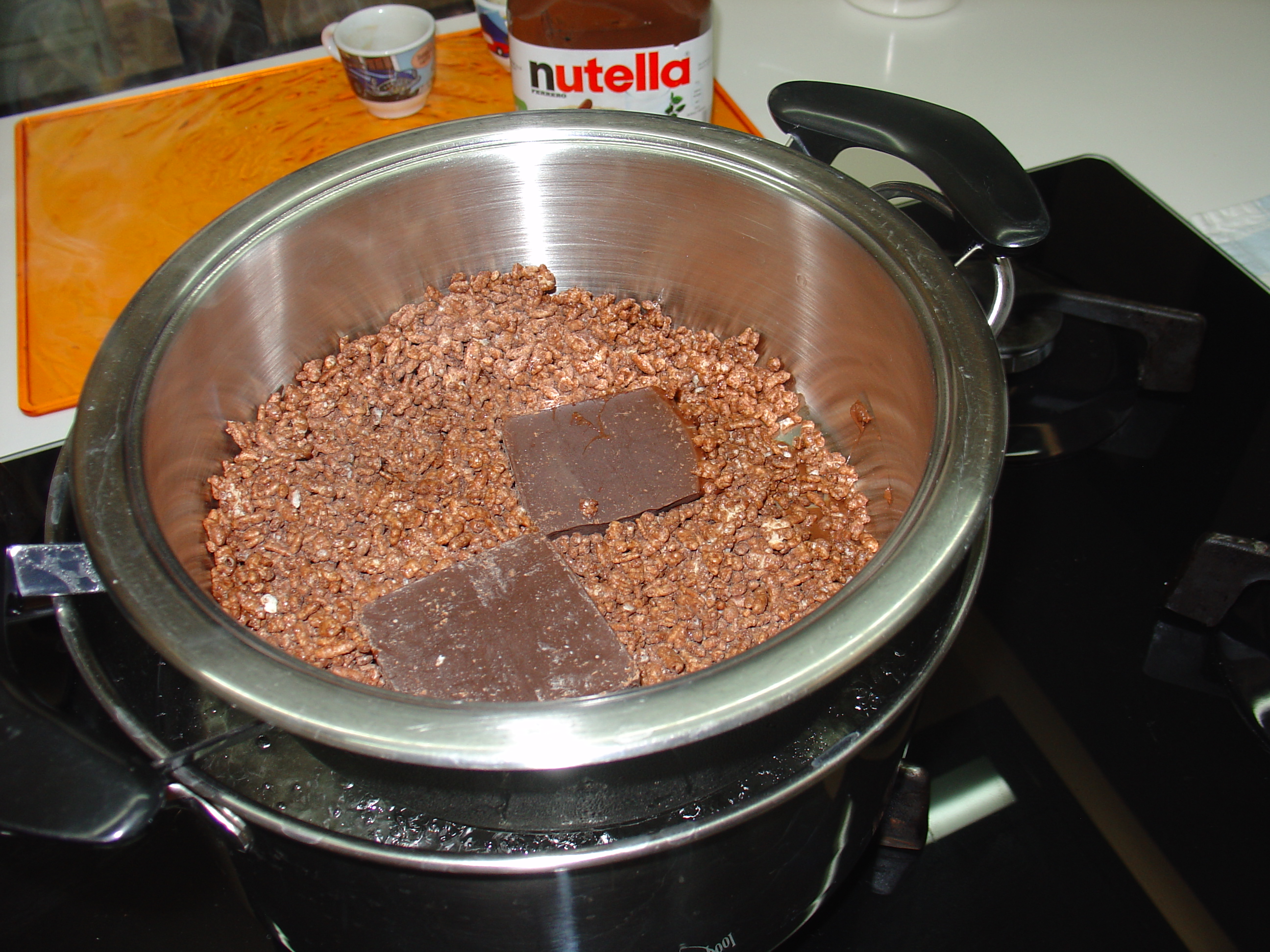 Cheesecake nutellosa con riso soffiato