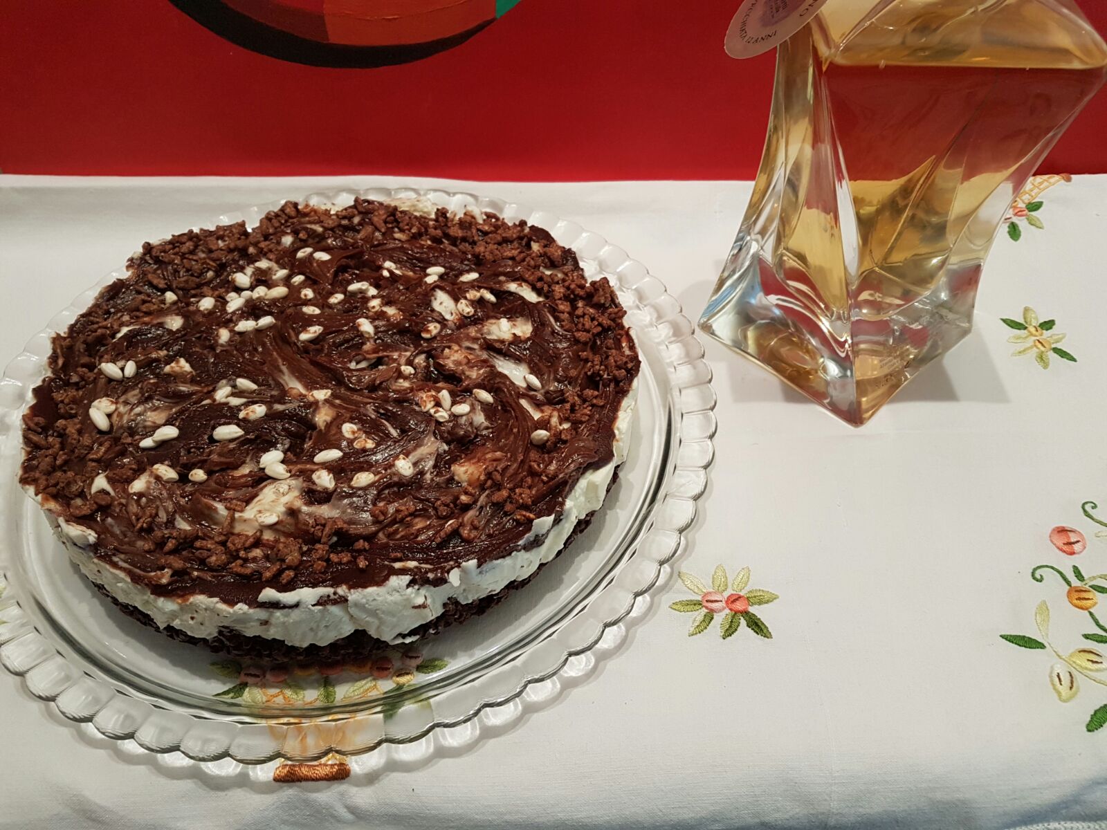 Cheesecake nutellosa con riso soffiato