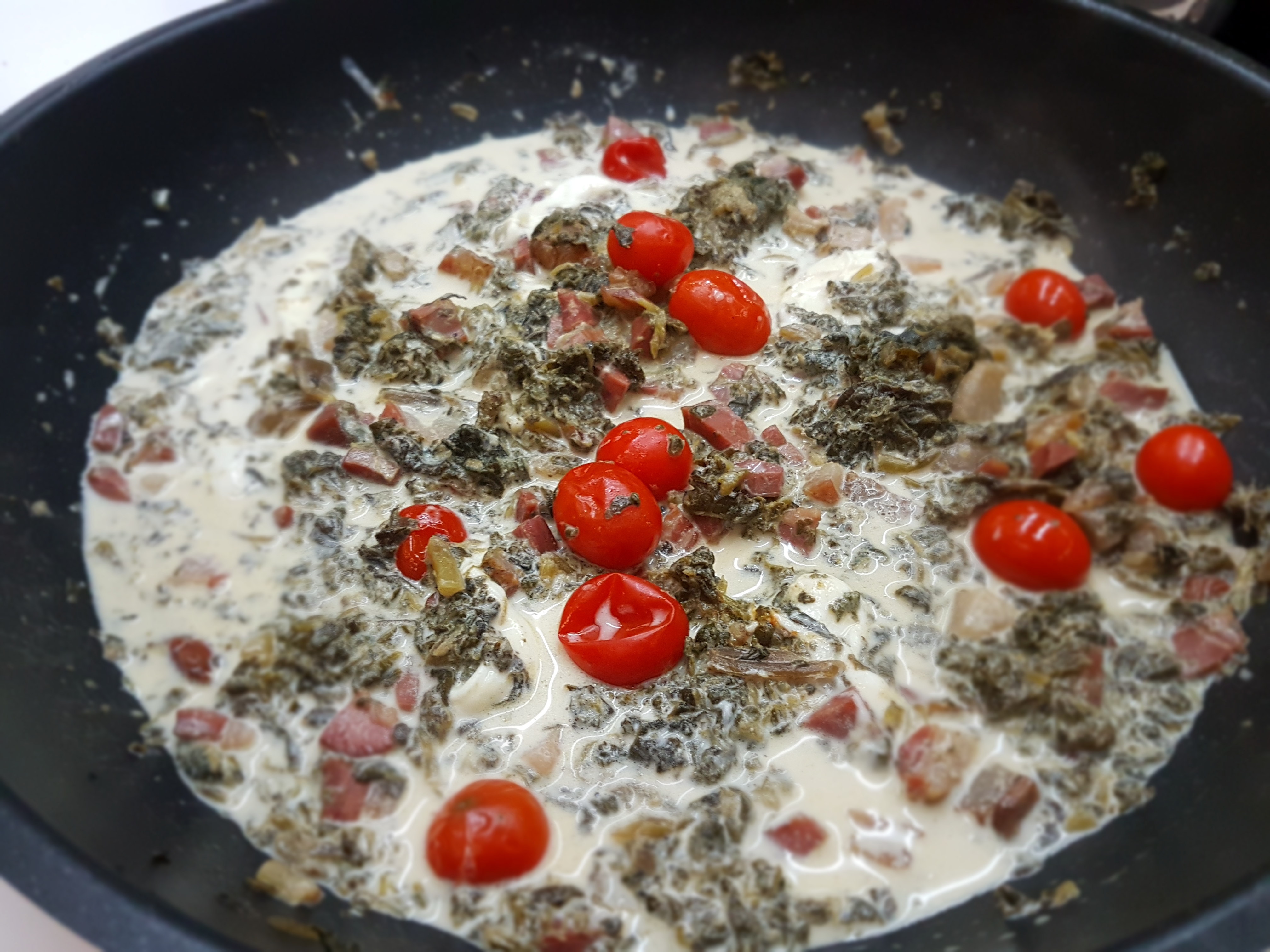 Farfatonde aromatizzate con borragine e stracciatella di Andria