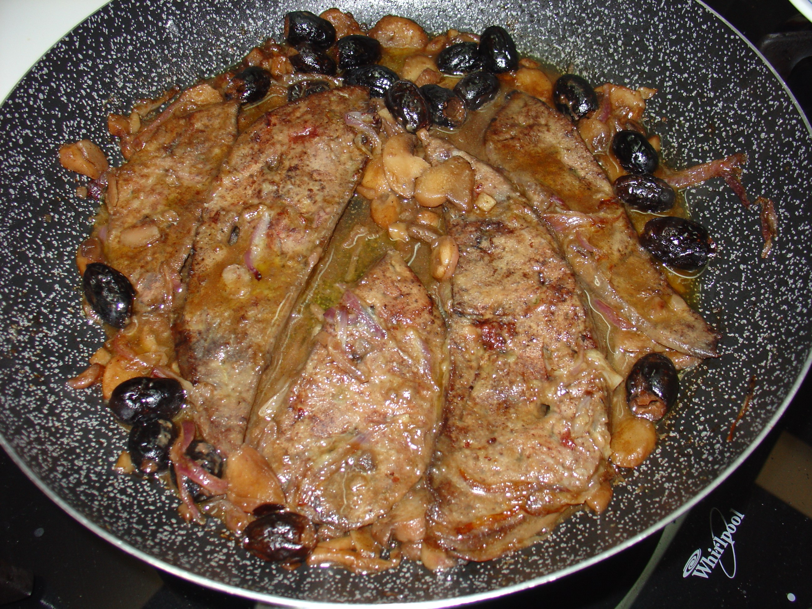 Fegato con funghi e aceto balsamico