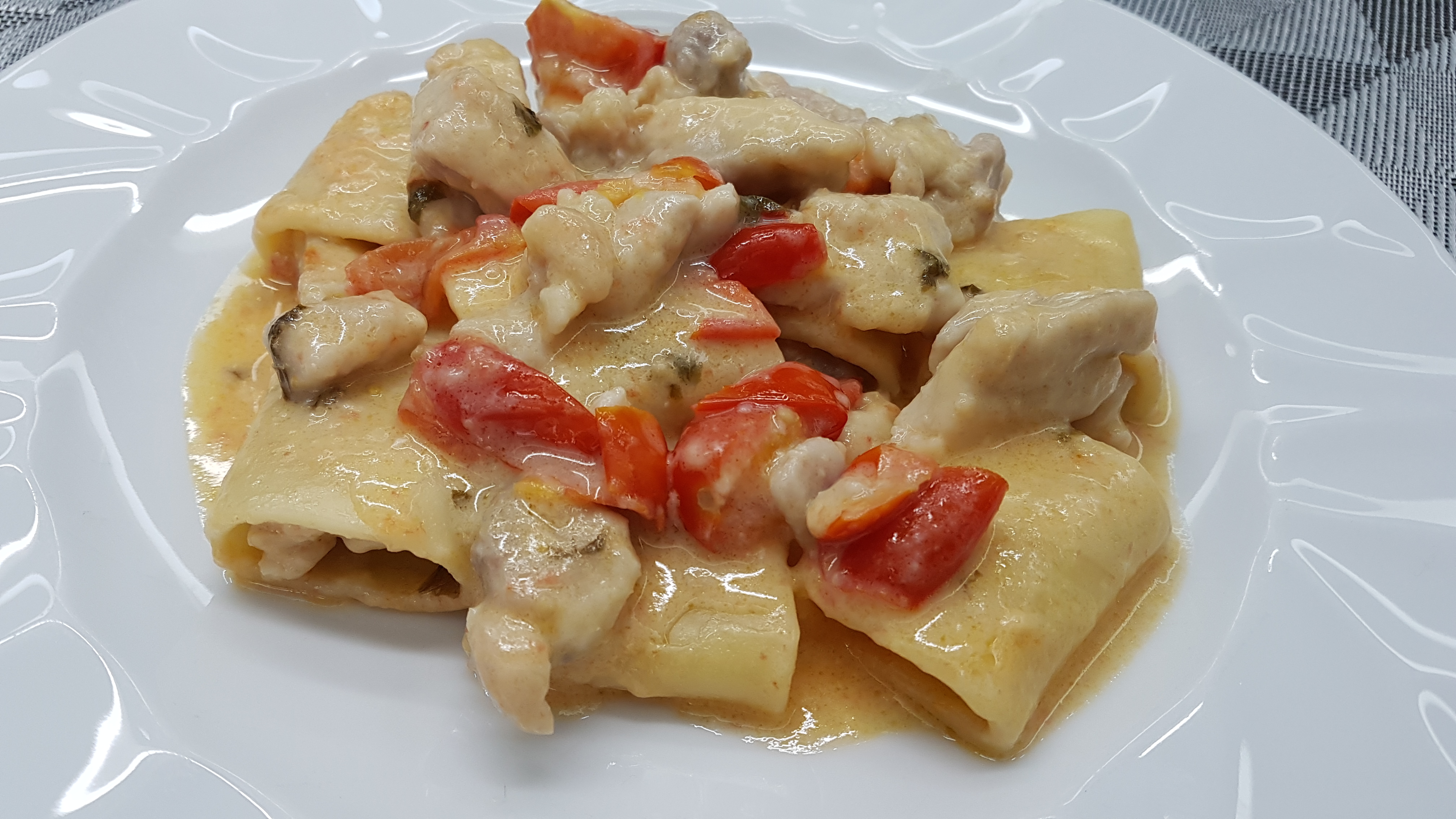 Paccheri scaloppati al vino